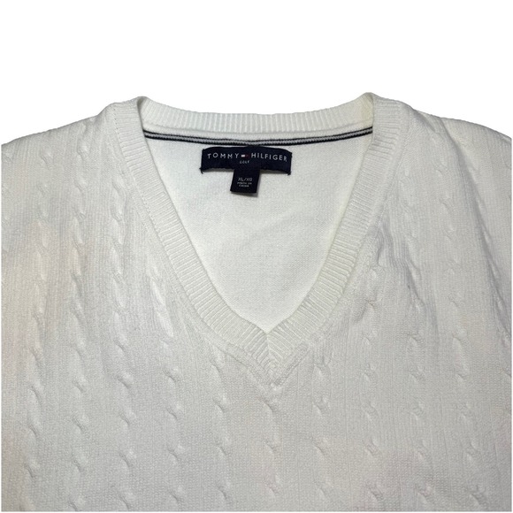 Tommy Hilfiger Golf Vest Men's  Xl Ivory/White 100% Cotton - Picture 1 of 10